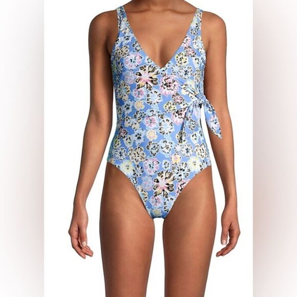 Tanya Taylor Kelly Floral Wrap One-Piece Swimsuit NWT Size 2X - Picture 1 of 11